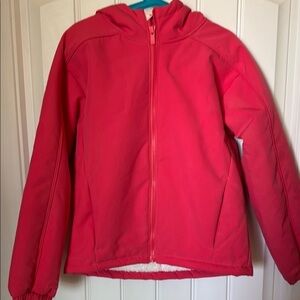 Girls Pink Hooded warm,plush, softshell Jacket. Size Medium (8) New with Tags!!